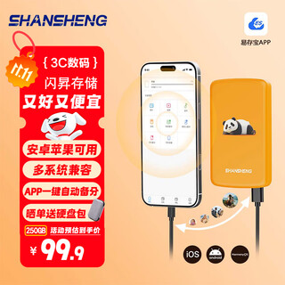 Flash p6 mobile mobile hard drive 250gb vibrant orange mother's disk apple 15/16 mobile phone direct-connected hard drive hardware encryption app one-click backup photo and video storage artifact