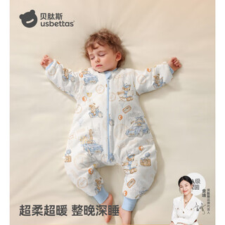Betus autumn and winter new baby split leg sleeping bag all seasons anti-kick quilt cat belly cotton constant temperature spring and autumn double layer room temperature 20-26 bears in wonderland m size suitable for height 80-95cm recommended age 15 months-2