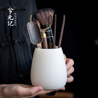 Xi yuanji tea ceremony six gentlemen unpainted white porcelain tea art tea making set tea spoon tea needle tea knife tea clip kung fu tea set accessories six gentlemen unpainted suet fat jade porcelain bundle