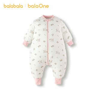 Bala bala one baby sleeping bag baby pajamas newborn soft skin-friendly anti-kick quilt autumn and winter warm white rabbit floral 00316 80cm