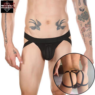 Gay double underwear men's sexy men's sexy underwear thong men's temptation show 100-120jin jin is equal to 0.5kg 113 black