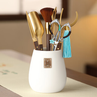 Hui xun tea ceremony six gentlemen set tea table ornaments tea scissors tea set accessories tea making tools kung fu tea set supplies 2-bai tian fu tea ceremony bottle + shengze five accessories + tea art scissors