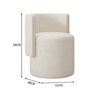 Shantou lincun bedroom light luxurious makeup stool pulley master bedroom dressing stool chair simple backrest dressing stool beige bright star velvet 360 rotation