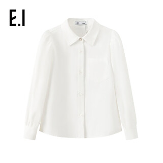 E.i children's clothing girls white shirt autumn medium and large children long-sleeved polo collar bleached 120