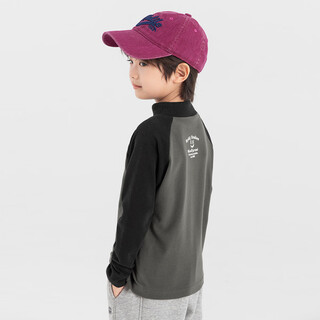 Duojia antibacterial and skin-friendly heat storage and temperature locking boys' bottoming shirt winter mid-collar warm velvet t-shirt children's raglan sleeves