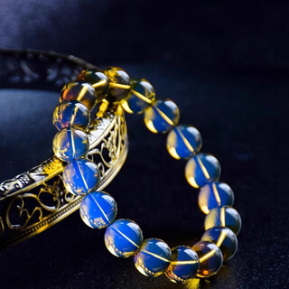 Nine color cloud purified water high blue mexican blue amber bracelet women's men's bracelet single circle amber jewelry bracelet purified water blue amber 10mm