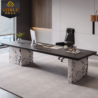 Qiheng (xiiblc) solid wood large board executive desk boss desk chairman modern minimalist office desk light luxury high-end 1.6-meter big leaf pine desk + xipi office chair