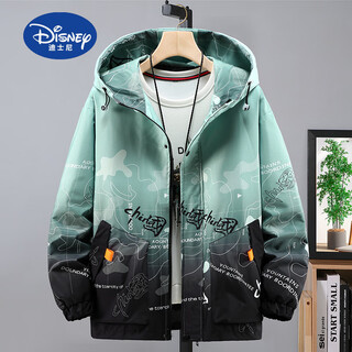 Disney (disney) 2025 new youth jacket spring and autumn trendy brand junior high school and high school student male jacket big boy handsome charging foreign national trend 8886 gradient dark green 170 m 90-105jin jin is equal to 0.5 kg
