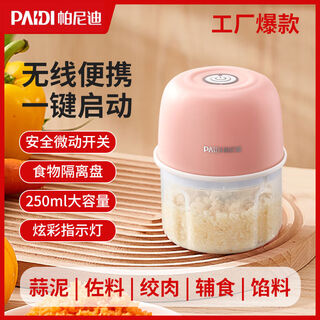 Panidi garlic machine garlic machine garlic pounder electric garlic grinder household cooking machine wireless portable small minced meat 250mlpp power mincer