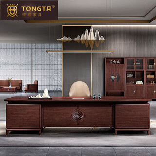 Tongta all solid wood boss desk new chinese style office desk and chair combination president desk simple office leader high-end executive desk 1.8m desk
