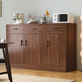 Plain wood solid wood sideboard integrated wall cabinet 2025 latest high-end living room cabinet wine cabinet multi-functional cabinet thickened 15mm solid wood ecological board wild oak 120*38*90 depth and width