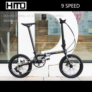 Hito german brand 16-inch chromolybdenum steel frame variable speed ultra-light portable 9-speed 349 disc brake folding ant legs black_9-speed_disc brake 16 inches_16 inches