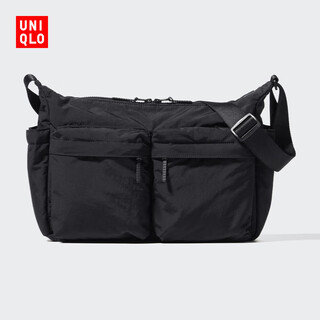 Uniqlo men's and women's casual shoulder bag water-repellent backpack shoulder bag adjustable 25 new style 479281 09 black one size (33.5 11 26.5 cm)