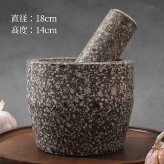 Yusenyi medicine jar grinder large stone mortar garlic kitchen utensils garlic peeler natural household garlic press stone garlic mortar polished medical stone special jar with lid