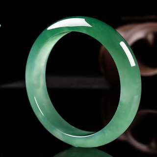 Chow tai fook jade bracelet ice burmese green peace bracelet jade bracelet women's style gift for mom and wife chinese valentine's day high-end inner diameter 61-62mm + gift box
