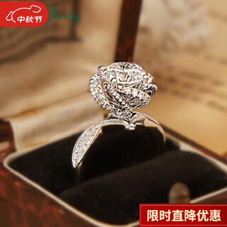 K gold moissanite ring new product d color moissanite diamond ring rose bud fountain model simulated silver finger main diamond 1 carat size 9