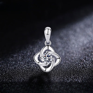 Wanke 2025 pt950 platinum pendant single pendant necklace for women platinum pendant imitation platinum gold without chain separate pendant romantic rose purple diamond single pendant