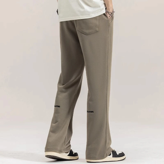 Kuraishi kazuki trendy brand micro-horn american heavyweight sweatpants men's summer thin loose wide-leg sports casual versatile long pants khaki 2xl suitable for 160-180jin jin is equal to 0.5 kg.
