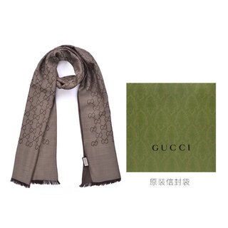 Gucci (gucci) scarf, couple autumn and winter versatile wool mid-length women's and men's scarf, holiday gift, birthday gift, light brown 165904 3g646 9664
