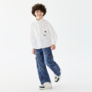 Ma latin (m.latin) children's casual long-sleeved shirt semi-bleached 130