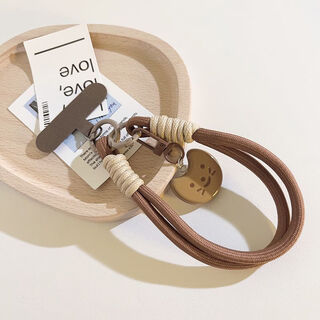Jian lemi ins cartoon cat fish pendant double chain woven belt with clip universal mobile phone lanyard ccd camera keychain brown cat pendant + chain e94 + small brown clip