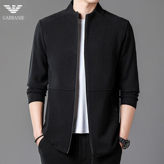 Ax armani armani men's casual sports suit autumn and winter new thickened warm stand-up collar cardigan sweatshirt two-piece set ga/2319 black (stand-up collar single top) s 165/84a