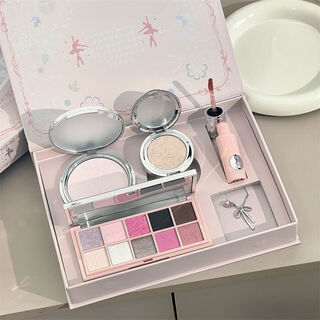 Hua zhi hua zhi makeup gift box xiao a complete set of cosmetics lip glaze eyeshadow palette for bestie and wife’s birthday and valentine’s day gift ballet pink makeup gift box five-piece set + gift bag