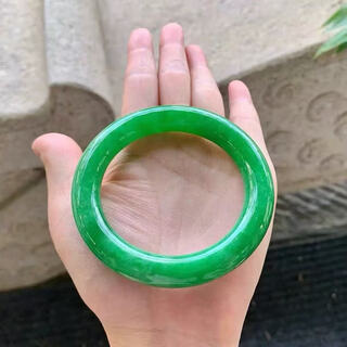 Myanmar ice jade imperial green bracelet round bar full green jade bracelet old pit a goods yang green jade bracelet genuine women