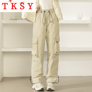 Tksy goose down down pants women's outerwear 2026 snowy northeast harbin windproof and waterproof workwear ski outdoor jacket pants khaki 95% white goose down m 90-115jin jin is equal to 0.5 kg