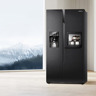 Ronshen ice making refrigerator frequency converter level 1 energy efficiency fully automatic ice making all-in-one function air-cooled frost-free embedded double door refrigerator hail bcd-565wfs1hp ice making refrigerator