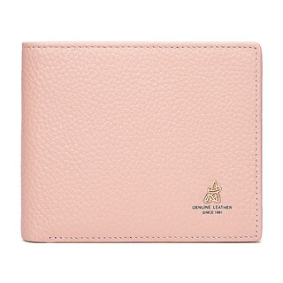 Scarecrow wallet women's genuine leather simple wallet small and simple coin purse niche cowhide women's wallet pink-horizontal clip
