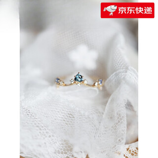 Fat donglai's same tanzanite ring, chrysanthemum crown, super beautiful corolla topaz, tanzanite zircon, 925 silver gold-plated, darker stone, hong kong no. 9