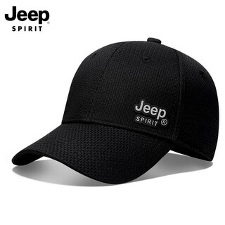 Jeep spirit autumn and winter middle-aged and elderly baseball cap men's autumn and winter thickened comfortable couple hat casual plus velvet hard top hat black m adjustable (56-61c)