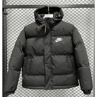 Nba vibe winter new men's and women's thickened hooded sports bread cotton warm jacket loose cold protection black l