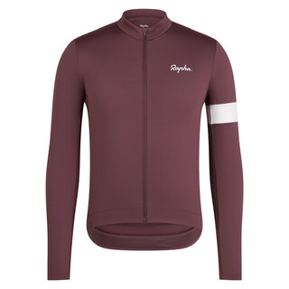 Rapha autumn and winter new color core men's core thin velvet long sleeve warm cycling jersey cycling top official light ruby red - new autumn and winter color for 25 years s