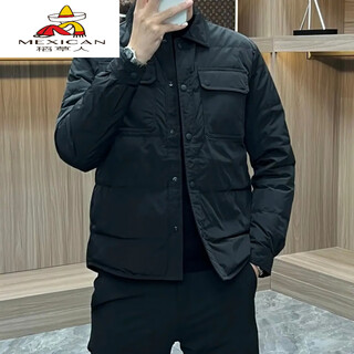 Scarecrow (mexican) 2025 autumn and winter new men's european style fashionable lapel jacket jacket trendy brand casual cotton clothes black m