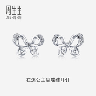 Chow sang sang (chow sang sang) platinum earrings pt950 bow platinum earrings earrings women's 91475e