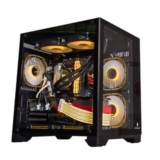 Wanjia gu yongzhe mini white computer case desktop matx sea view room 240 integrated water-cooled full side transparent itx desktop gu yongzhe mini black