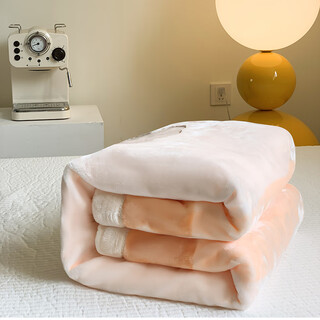 Hengyuanxiang (hengyuanxiang) children's baby blanket double-layer thickened winter baby blanket kindergarten nap quilt coral velvet cloud blanket strawberry rabbit-jade color 110cm*140cm