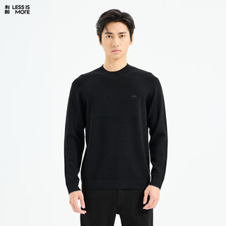 Lilang light fashion men's clothing single-sided yuanbao knitted wool sweater men's machine washable half turtle collar warm long-sleeved sweater black (1y) 2xl (180)