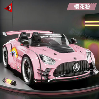 Xiong yan mercedes-benz children's electric car, children's sports car, four-wheel remote control car, baby stroller, baby toy car, flagship, driftable, cherry blossom pink + silent motor, electric drive