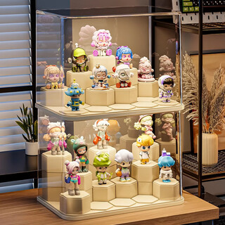 Yupinjia blind box display rack to store transparent dust-proof toy building block display cabinet bubble ladder mart display box hand-made box cream storage box building block type 15 building blocks