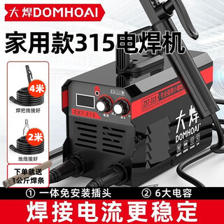 大焊 电焊机家用220v小型直流两相电电子小焊机迷你手提焊机 6米全套接好【315双旋钮220v】
