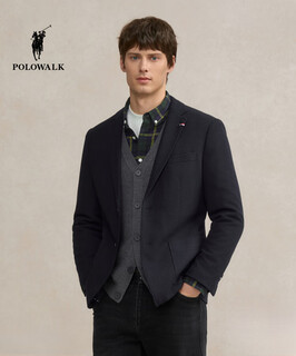 Polowalk men's suit 2025 autumn new product single-breasted business gentleman flat lapel men's suit jacket navy m 170/m
