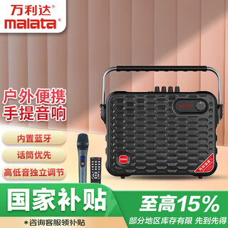 Malata outdoor audio square dance 6.5-inch portable wireless bluetooth speaker charging with microphone electric acoustic guitar folk singing instrument speaker