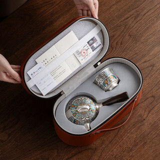 Such as the porcelain touching gilt silver kung fu tea set, high-end light luxury, practical birthday gift for elders and leaders to retire, souvenirs. taotie pattern-silver side-handle pot single tea set