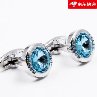 WILLIAM MILTON经典鸢尾花袖扣男手工制作袖钉商务休闲袖口扣礼盒 银水晶