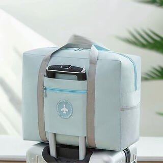 Bauing travel bag large-capacity storage bag can be put into trolley suitcases, portable handbag for men and women who are expecting babies on business trips, blue, double-layer thickened, strong and durable