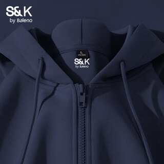 Baleno s&k series hooded jacket for men in autumn loose casual heavy knitted sweatshirt solid color simple versatile cardigan