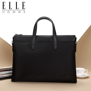 Elle homme business men's briefcase nylon canvas handbag cross-body 14-inch computer bag 14610 black